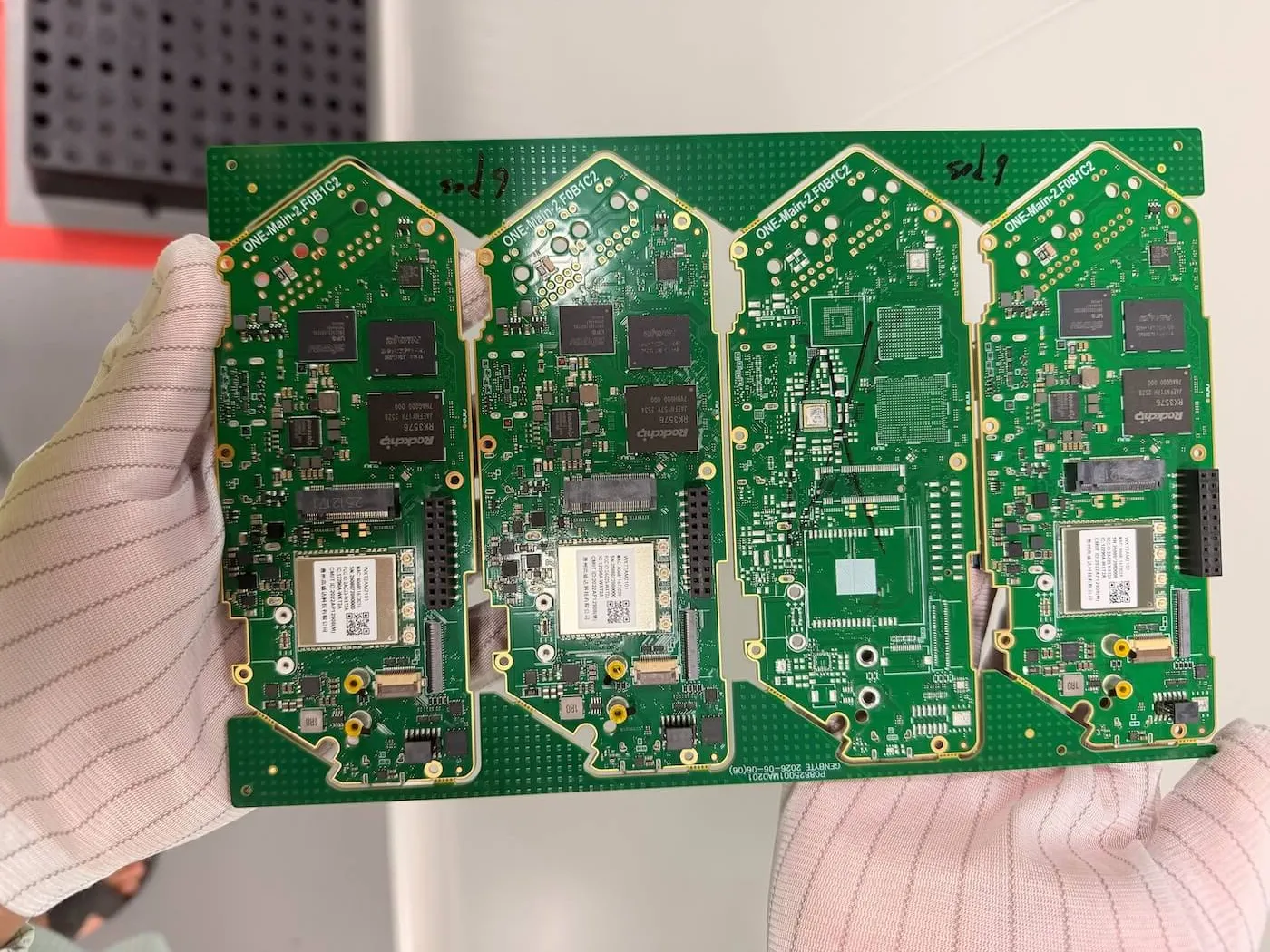 A panel of new Main PCB reviewed after assembly A panel of new Main PCB reviewed after assembly