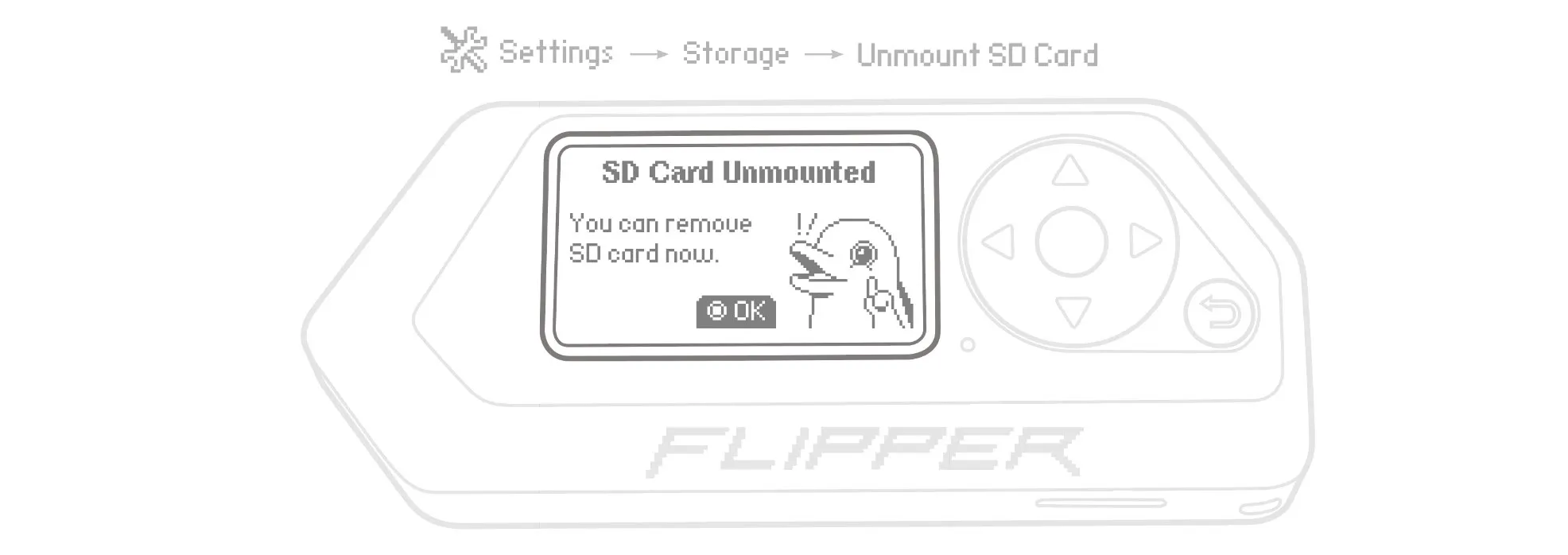 Unmount the microSD card before removing it from your Flipper Zero
