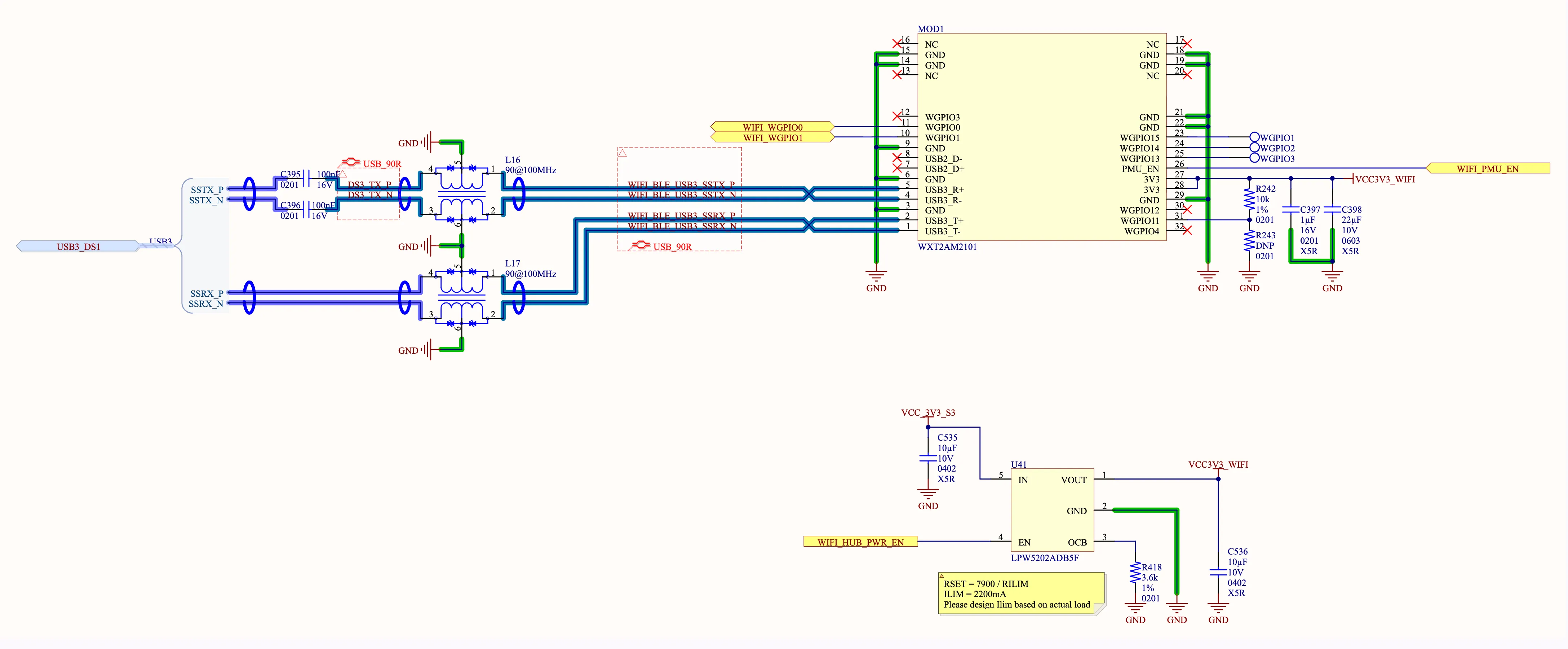 Wi-Fi/Bluetooth module schematics