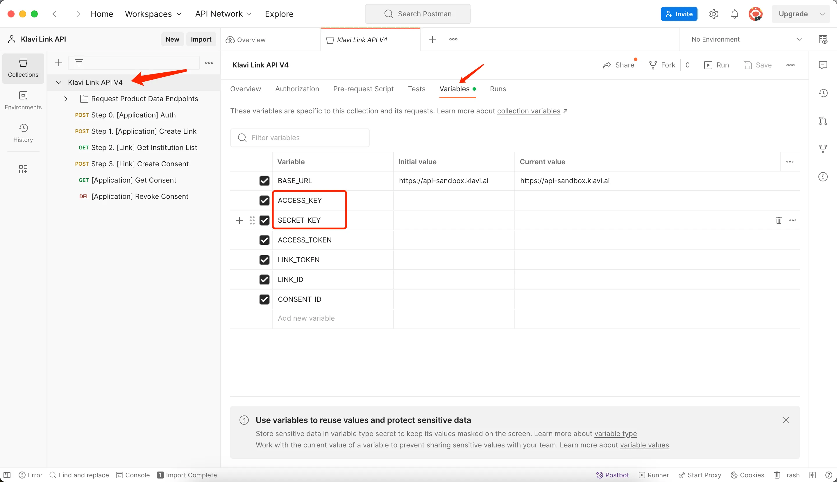 Postman usage