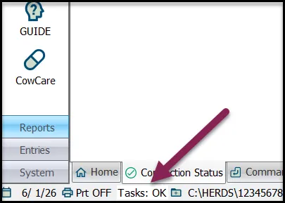Tasks: OK indicates there are no held tasks Tasks: OK indicates there are no held tasks