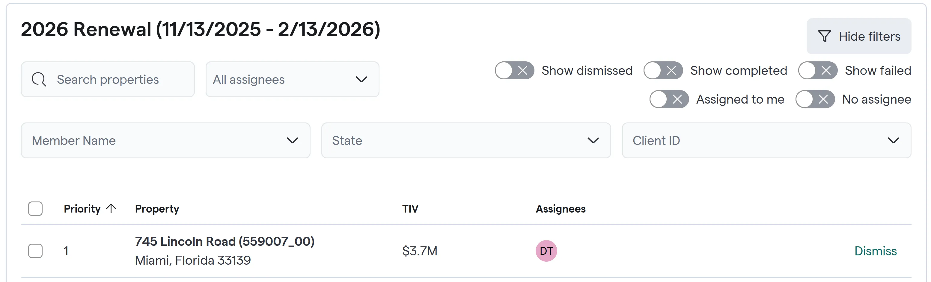 Filter or Toggle to change the view on your screen