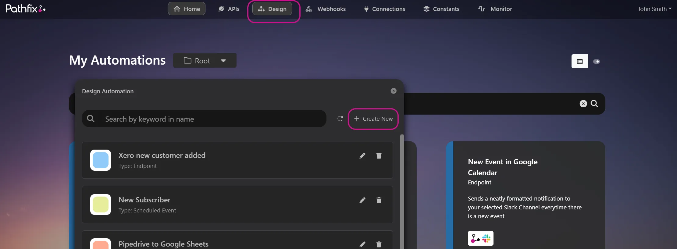 Create new automation Create new automation