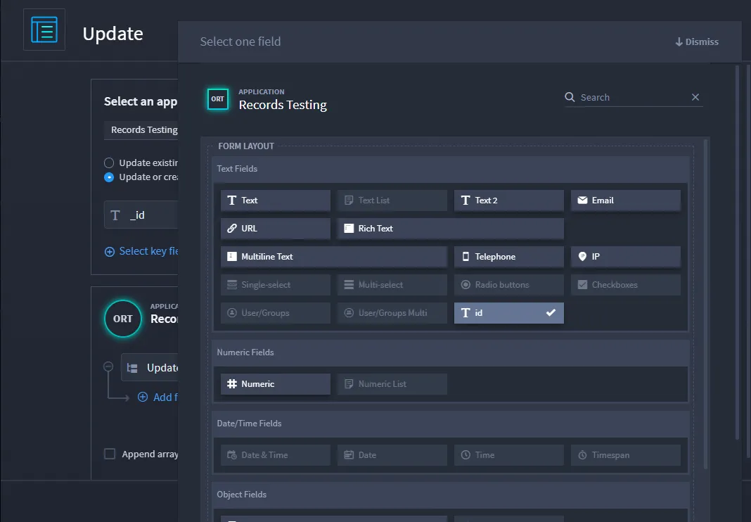Select Key Field