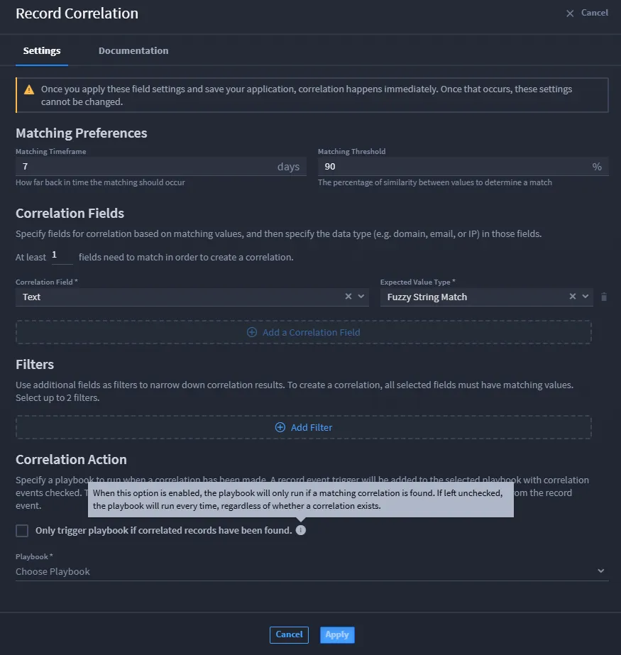 Settings tab Settings tab