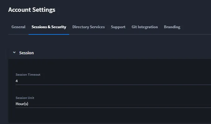 Session Timeout Configuration