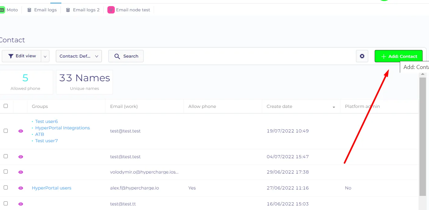 Add item highlighted