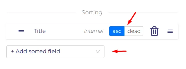 Sorting asc/desc order in your view 