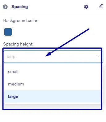 Spacing block - Settings