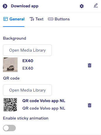 Download App block - General settings