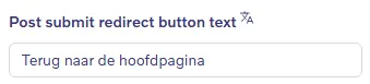 Feedback Form block - Button text
