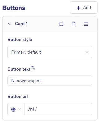 Hero Block - Button setting