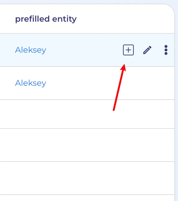 Create a new nested item (table view)