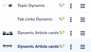 Dynamic blocks variants