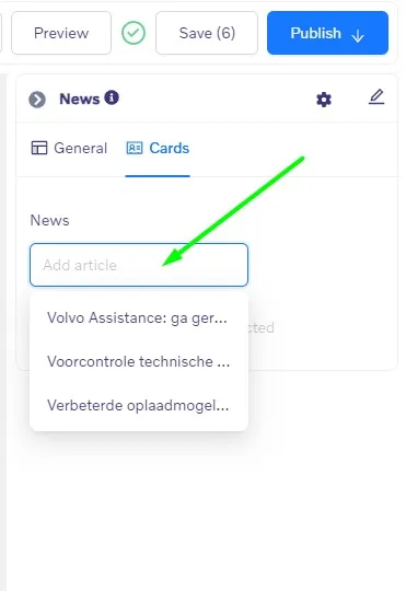 News block - Cards