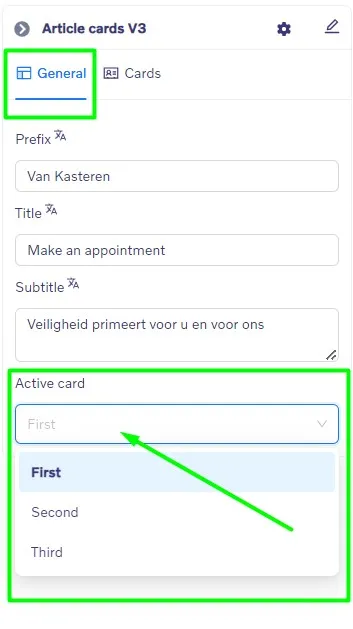 Article Cards V3 block - General settings