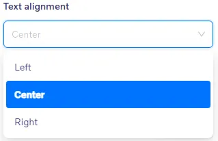 Callout block - Text alignment settings