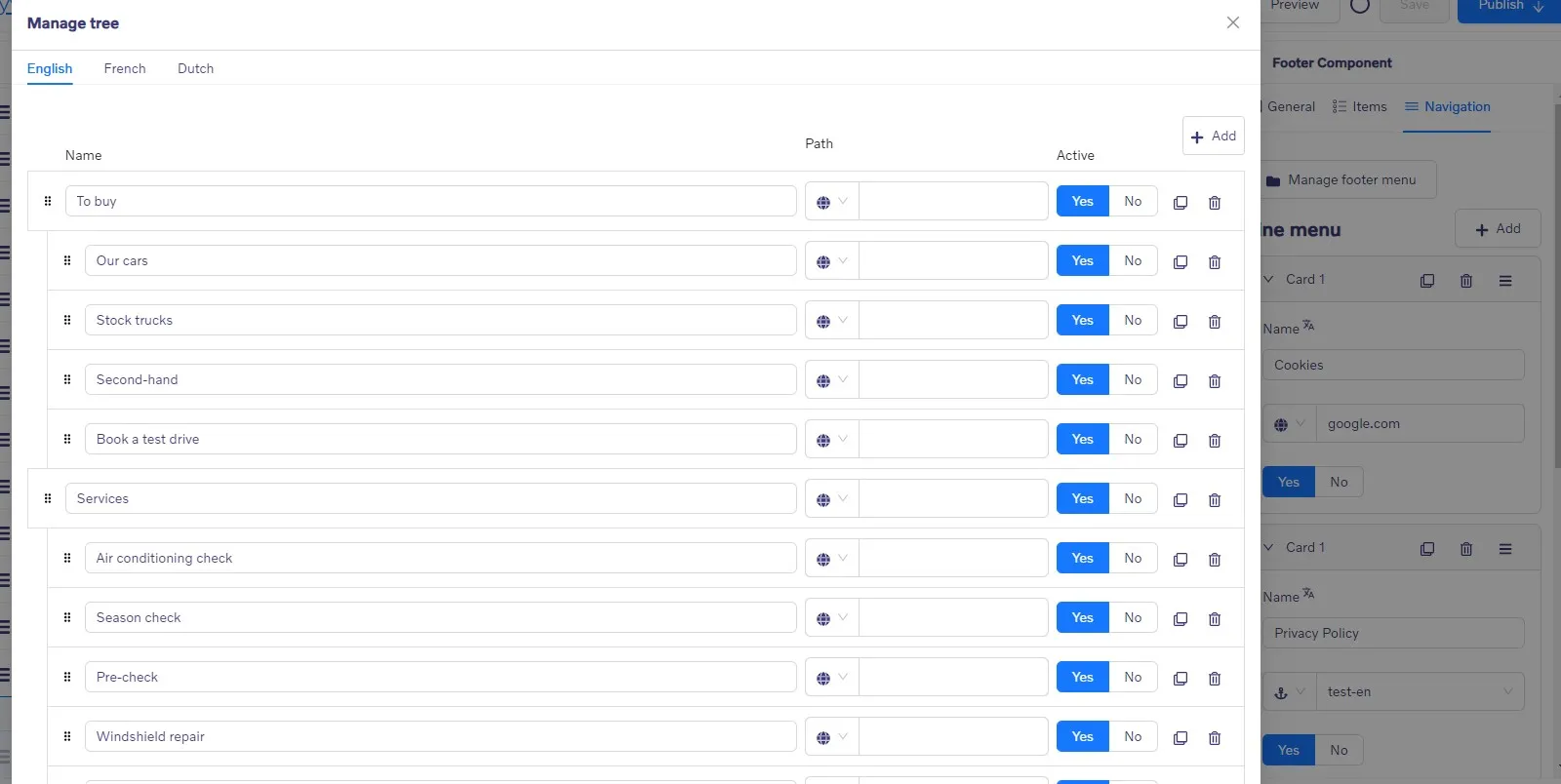 Footer Component - Navigation