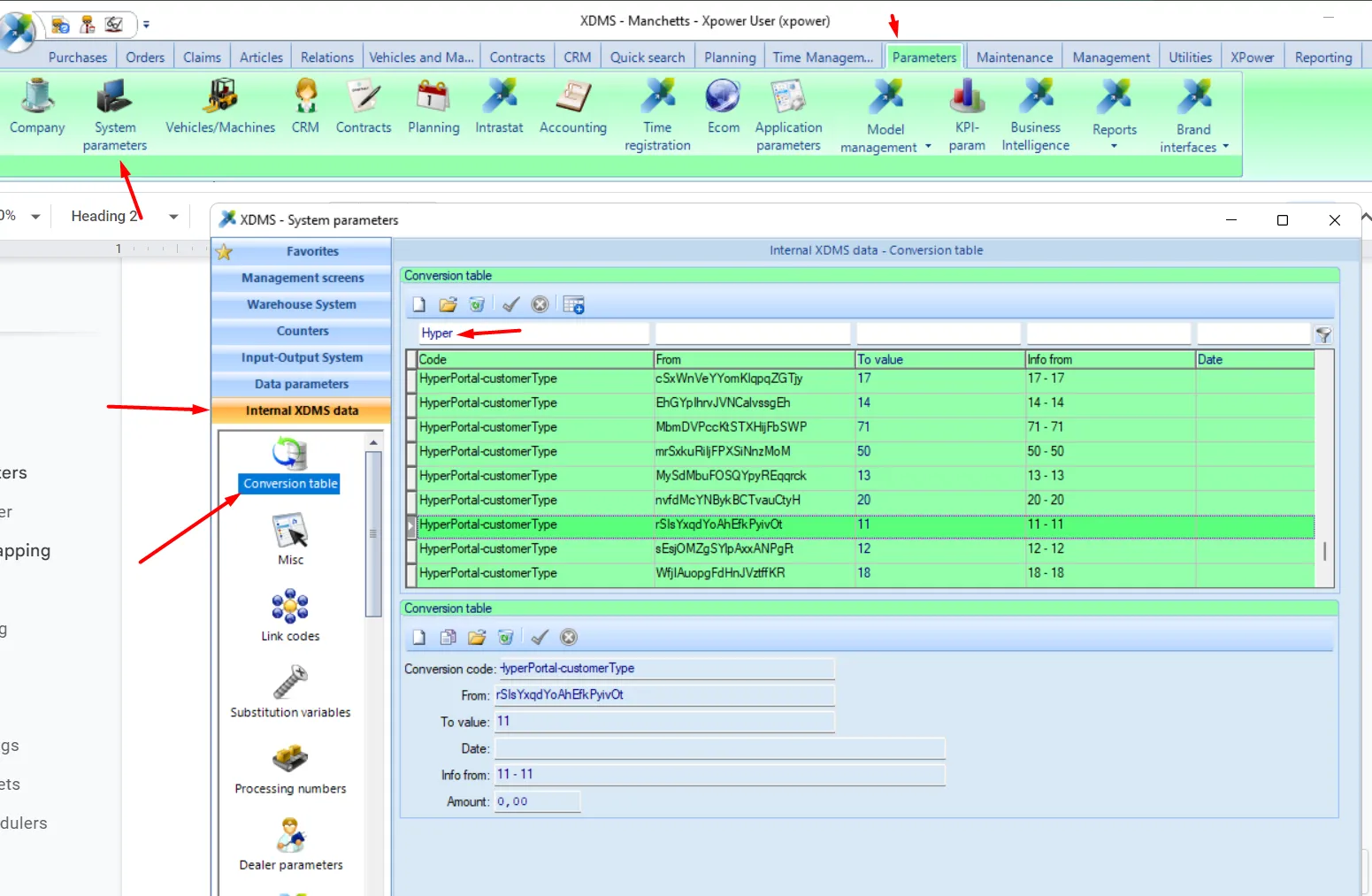 Automatic conversion record
