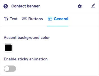 Contact Banner - General settings