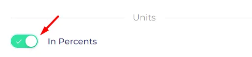 Turn-on the icon for getting your result in %