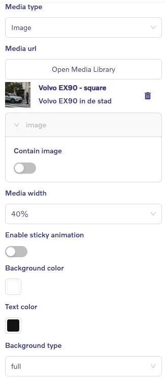 Topic block - Background settings