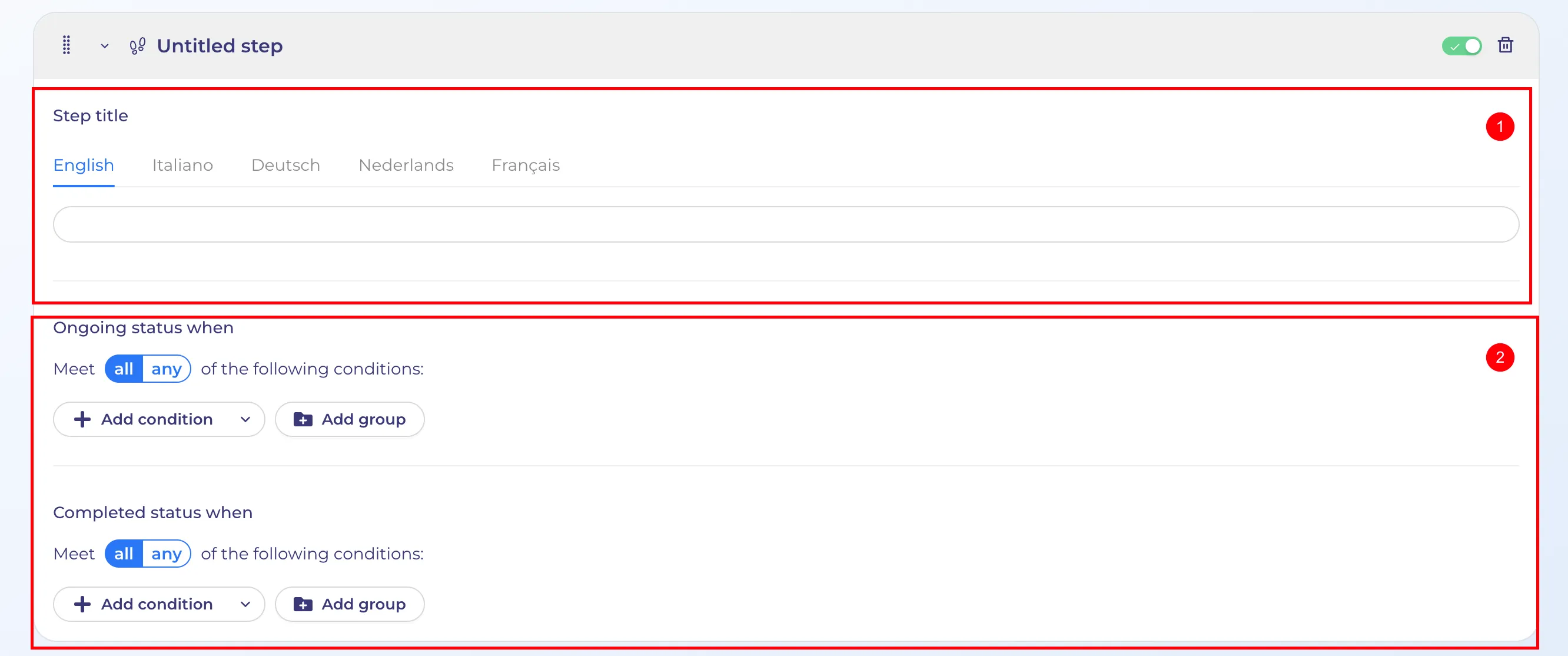 Step body config