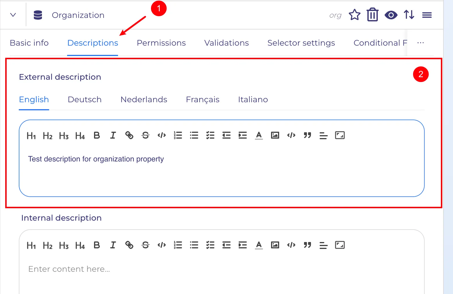Add a custom description