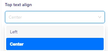 Product Gallery - Top Text align settings Product Gallery - Top Text align settings