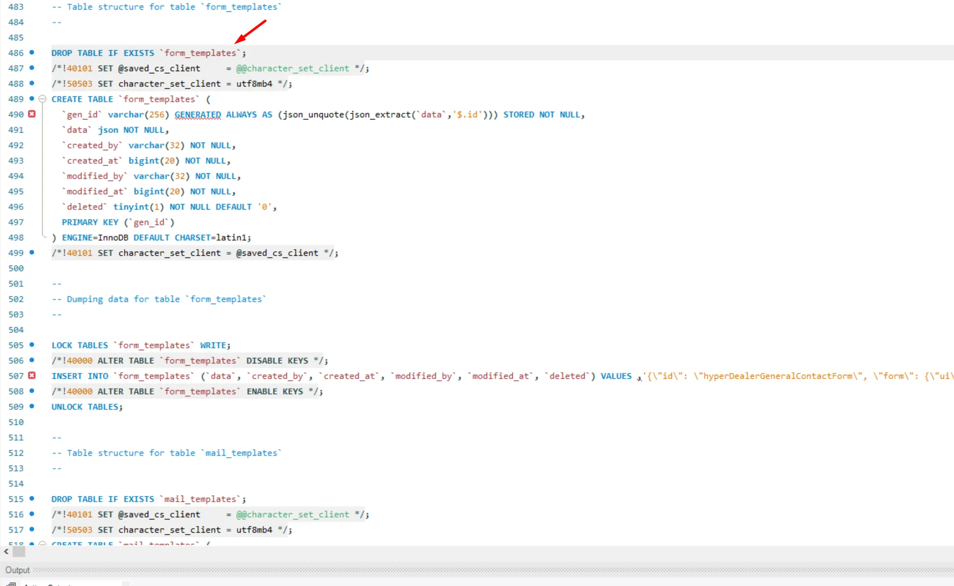 form template tables have a lot of formatting errors