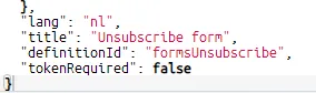 Feedback Form block - definitionId settings