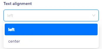 Text block - Text alignment setting