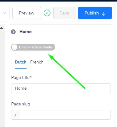Enable Article Mode