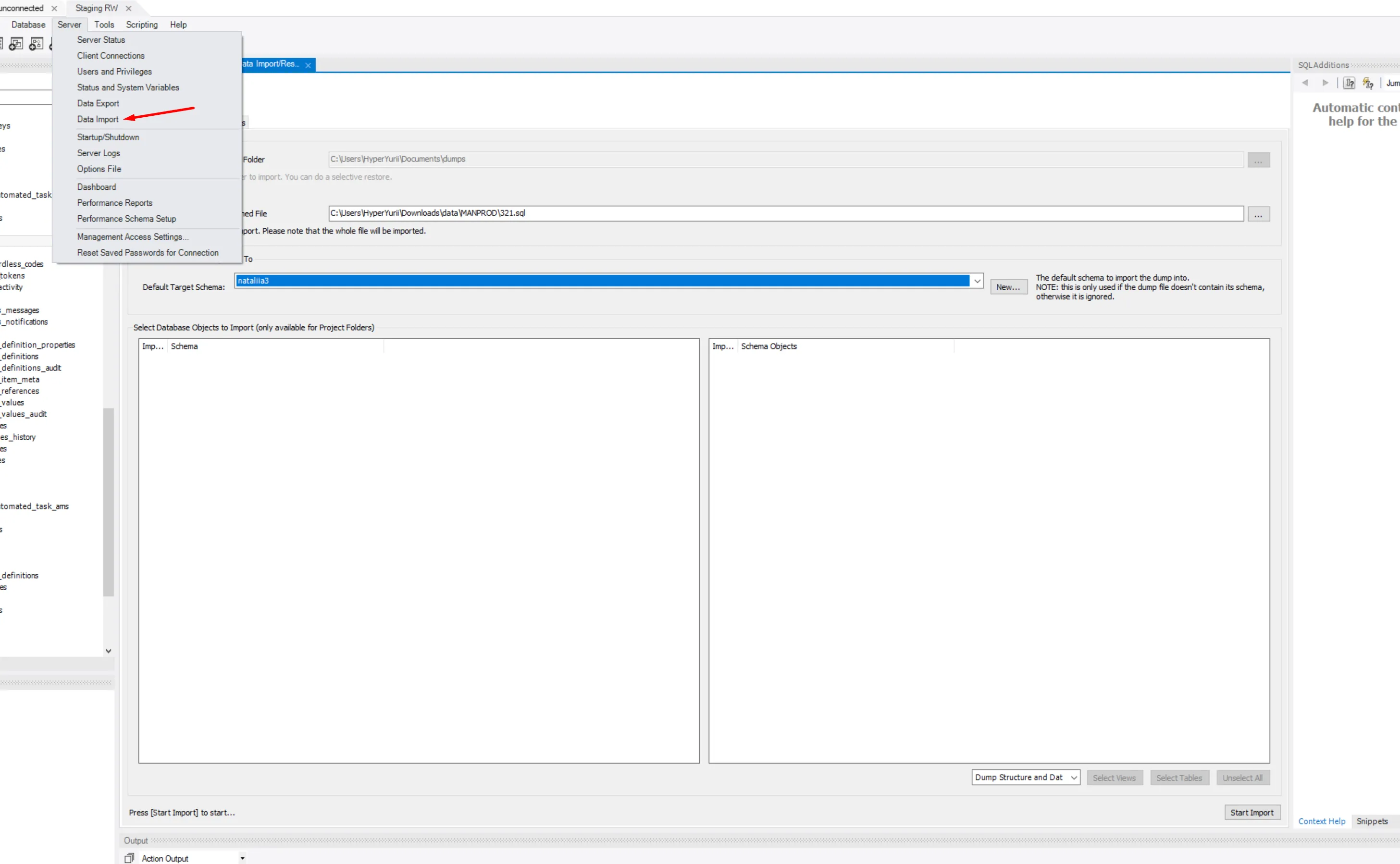 database import
