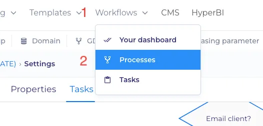 How to select the 'Processes'