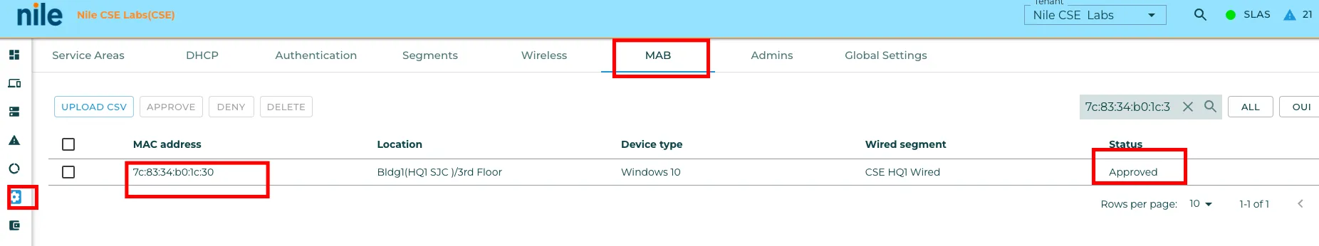 MAB: MAB Status of the End Device.