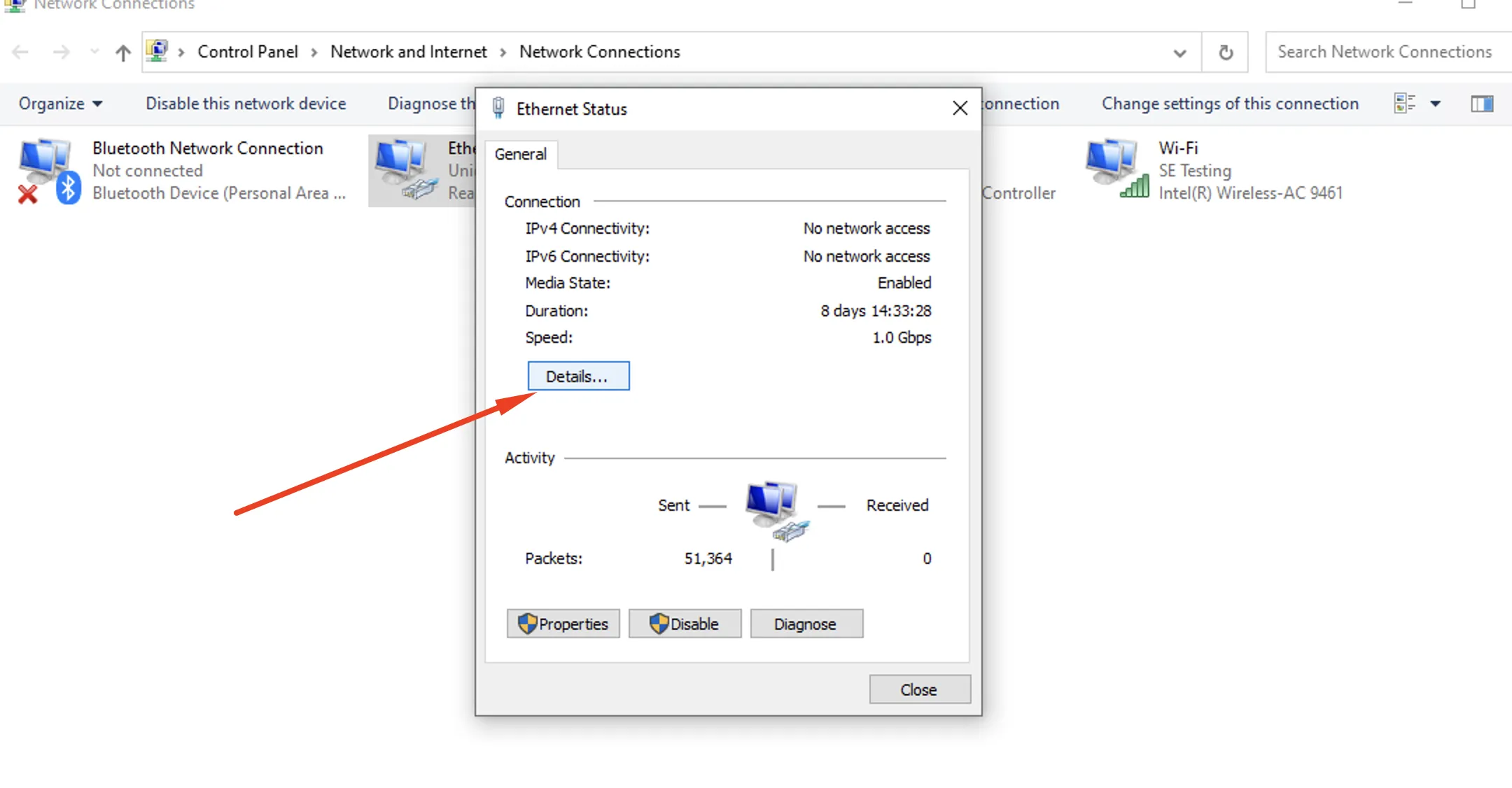 Windows: Ethernet properties