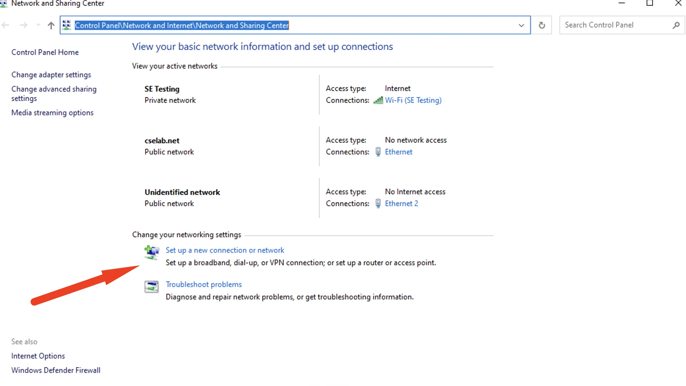 Windows: Network config
