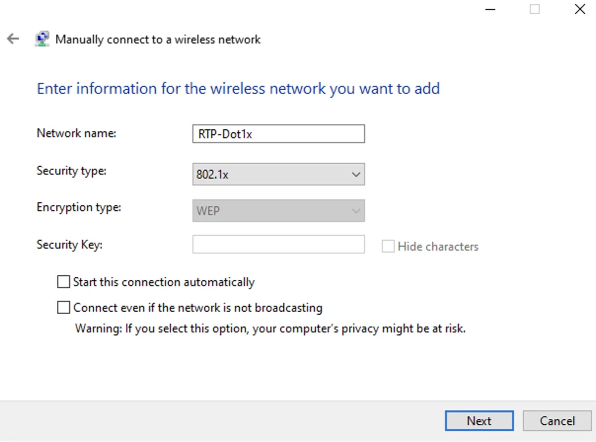 Windows: Network config