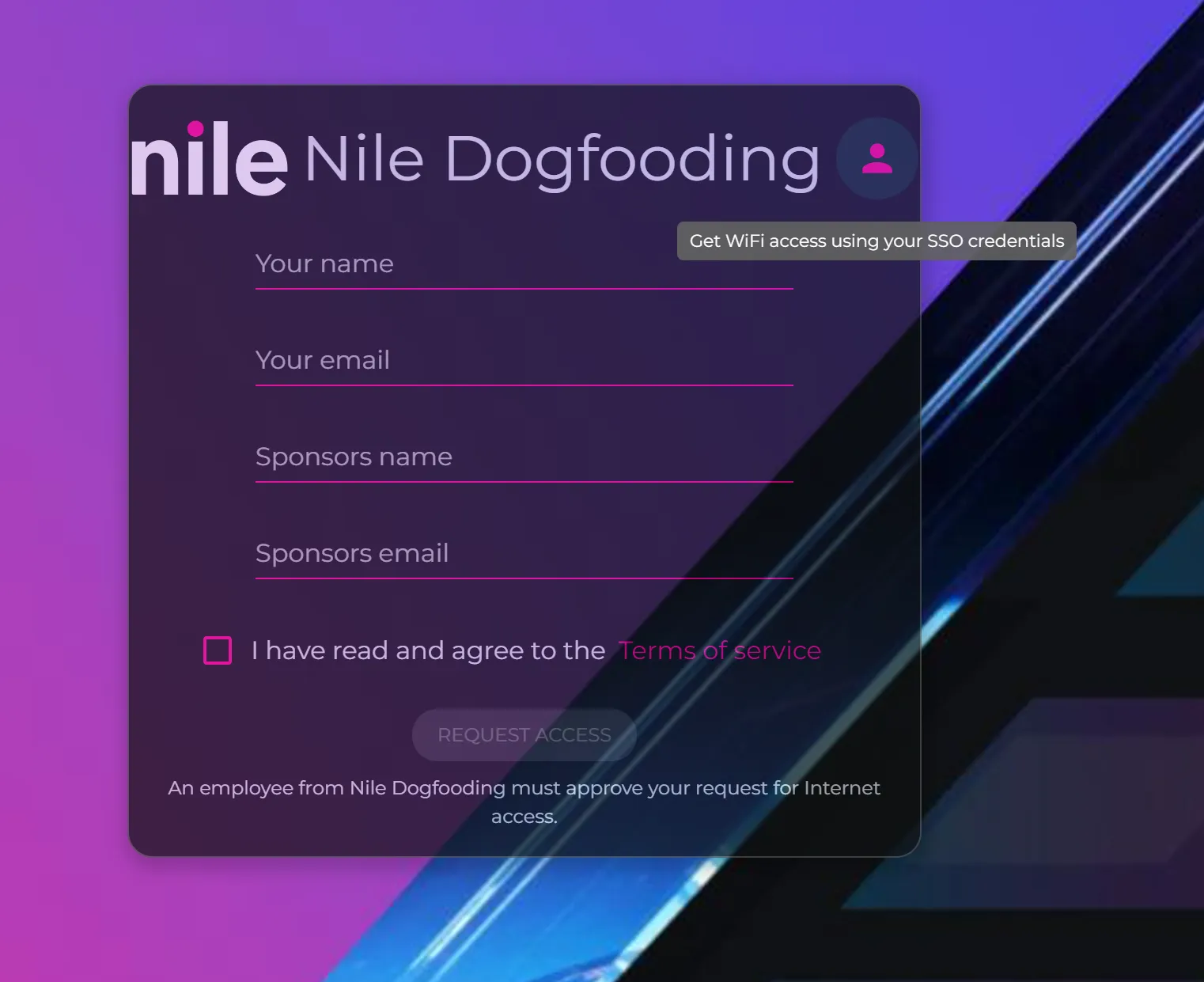 Nile Guest Login Page