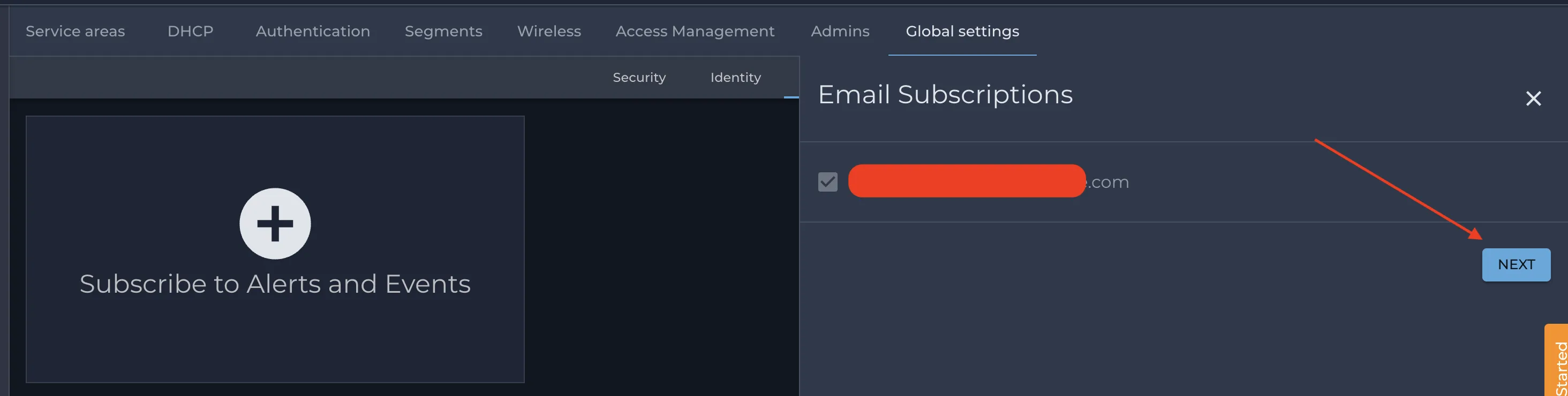 Network Setup: Subscriptions config Network Setup: Subscriptions config