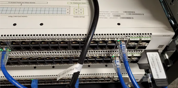 Access switch: rear side view
