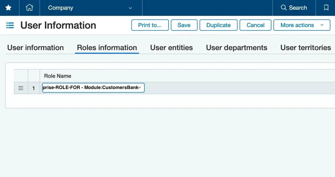 Add CustomersBank Role