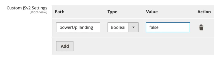 Custom JSv2 Settings