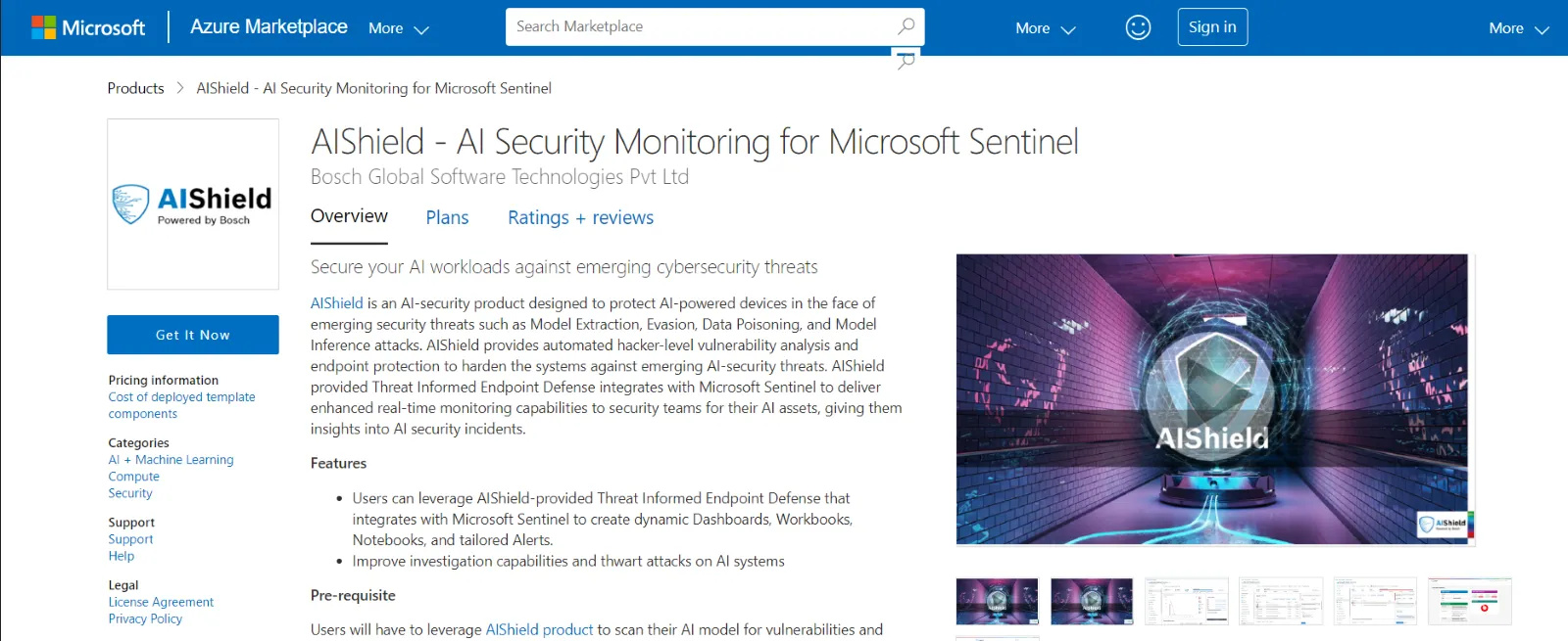 AIShield - AI Security Monitoring for Microsoft Sentinel 
