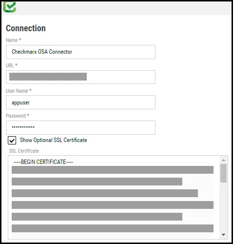 Checkmarx OSA Connector - Connector Configuration