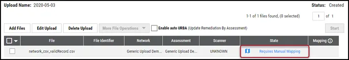 Generic Upload - Requires Manual Mapping Location