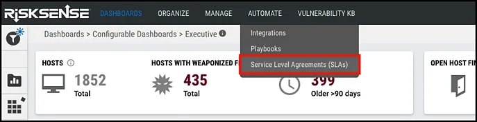 SLA Walkthrough - SLA Menu Location
