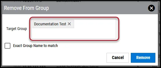 Remove Application from Group - Click to Add Group