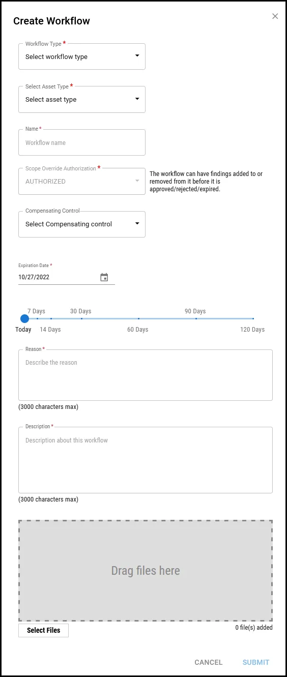 Create Workflow window. Create Workflow window.